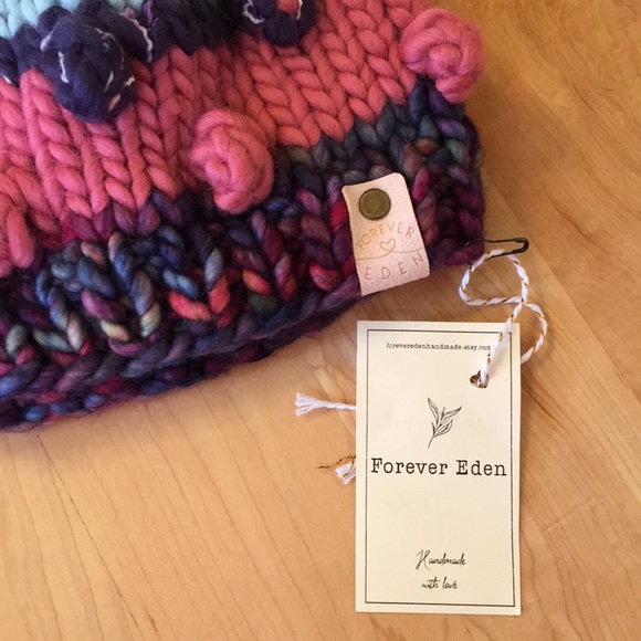 Forever Eden Handmade Merino Wool Toddler Beanie Hat With Faux Fur Pom P… - Picture 4 of 12